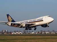 Singapore Airlines Cargo take off, location unknown, 02/14/2017. 
