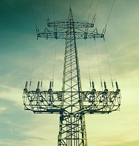 Free transmission tower photo, public domain electricity CC0 image.