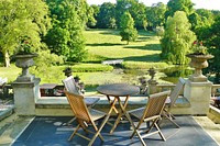 Free garden and chairs image, public domain house decor CC0 photo.