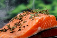 Free raw salmon fillet image, public domain food CC0 photo.