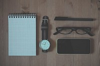 Free accessories flat lay photo, public domain table CC0 image.