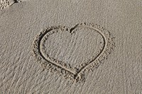 Heart in the sand. Free public domain CC0 photo.