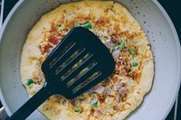Free cooking omelet in the pan image, public domain food CC0 photo.