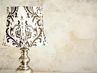 Free white classic lamp on table image public domain design CC0 photo.