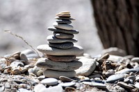 Free pebbles tower image, public domain balance CC0 photo.