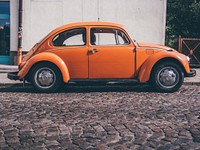 Volkswagen beetle car. Location Unknown. Date Unknown.