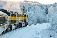 Free train in winter image, public domain CC0 photo.
