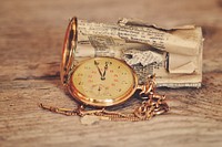 Free vintage pocket watch image, public domain CC0 photo.