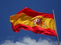 Free Spanish flag photo, public domain banner CC0 image.