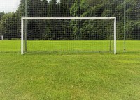 Free soccer goal on grass field image, public domain sport CC0 photo.