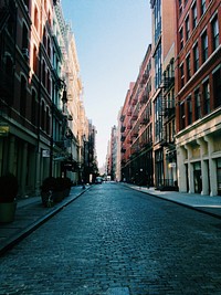 Walkway between buildings photo, free public domain CC0 image.