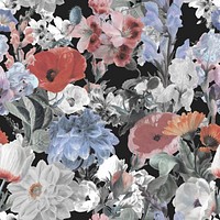 Flower pattern background, botanical design vector, remixed from original artworks by Pierre Joseph Redouté