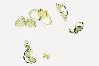 Butterfly collage element, Japanese art, drawing illustration vector