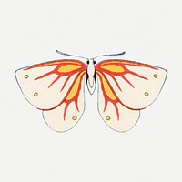 Butterfly collage element, Japanese art, drawing illustration psd