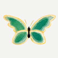 Japanese art, butterfly illustration, watercolor design