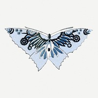 Japanese art, butterfly illustration, vintage design