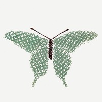 Vintage butterfly, Japanese art, green design