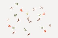 Japanese woodblock butterfly collage element, vintage illustration vector