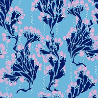 Art deco background, seamless floral pattern design vector