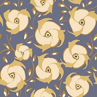 Vintage flower seamless background, art deco & art nouveau design vector