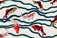 Vintage Carp fish background, art deco & art nouveau design