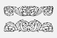 Ornament border sticker, vintage illustration vector, digitally enhanced from our own original copy of The Open Door to Independence (1915) by Thomas E. Hill.