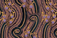 Aesthetic flower pattern, seamless Art Nouveau background in oriental style