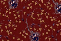 Aesthetic flower pattern, seamless Art Nouveau background in oriental style