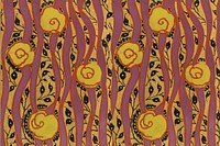 Flower pattern, aesthetic seamless Art Nouveau background in oriental style