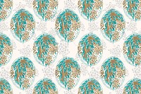 Art Deco botanical pattern,  aesthetic background in oriental style vector