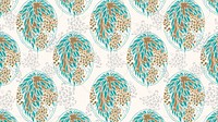 Aesthetic pastel botanical pattern, seamless Art Nouveau desktop wallpaper background in oriental style