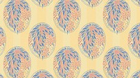 Aesthetic pastel botanical pattern, seamless Art Nouveau desktop wallpaper background in oriental style