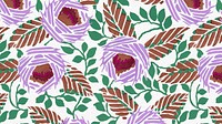 Vintage flower pattern desktop wallpaper, Art Nouveau floral HD background 