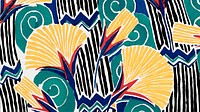 Vintage flower pattern desktop wallpaper, Art Nouveau floral HD background 