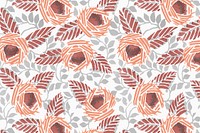 Aesthetic flower pattern backgrounds, vintage floral Art Nouveau fabric design vector