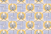 Pastel flower pattern backgrounds, vintage floral Art Deco fabric design vector