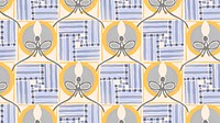 Vintage flower pattern desktop wallpaper, Art Deco floral HD background