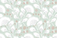 Pastel flower pattern backgrounds, vintage floral Art Deco fabric design vector