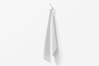 Hand towel hanging on wall hook