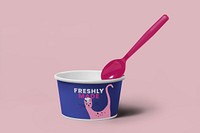 Purple paper bowl, food product packaging design