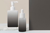 Skincare bottle, pump bottle, beauty product packaging design, business branding