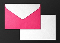 Pink envelope, business branding stationery with blank space