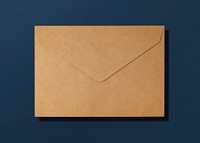 Brown envelope, flat lay design