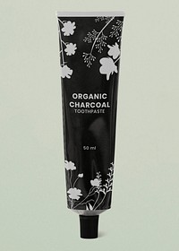 Black tube mockup psd, aluminium collapsible tube, beauty packaging design
