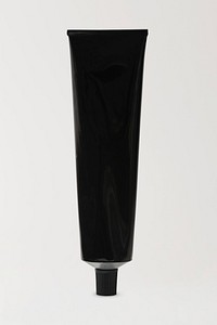 Black skincare product packaging, aluminium collapsible tube