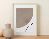 Abstract artwork, zen interior, minimal home design