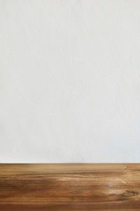 Minimal product backdrop, wooden floor, white background