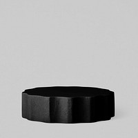 Black cylinder, geometric shape sticker, isolated object design psd