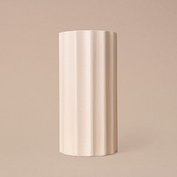 Beige cylinder shape, geometric design element