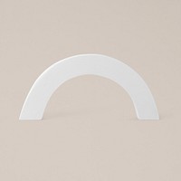 White arch shape, geometric design element